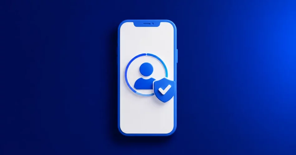 Ícone de smartphone com selo de segurança representando automação segura de stories no Instagram