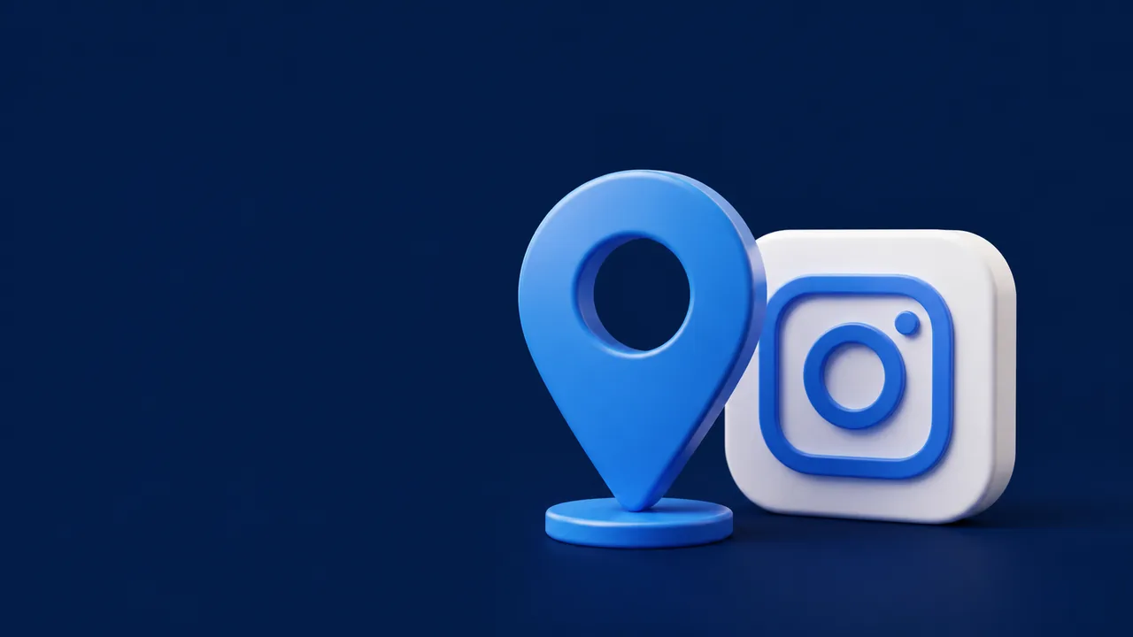 Bio do Instagram com foco em negócio local Ícone de localização ao lado do perfil do Instagram representando negócio local