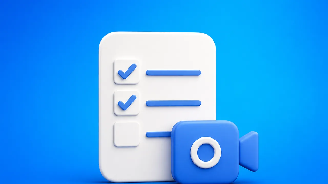 Checklist visual com ícone de câmera para revisar o gancho de um Reels antes de publicar