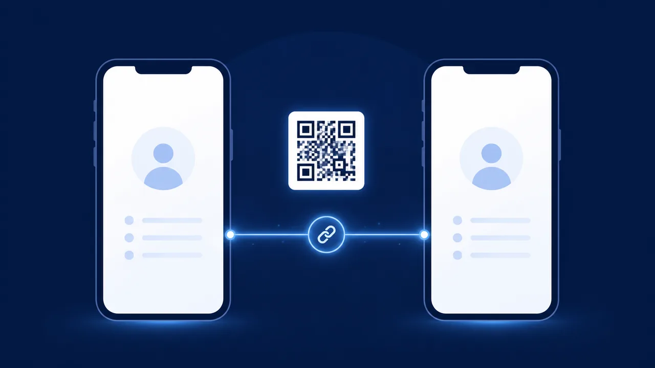 Dois celulares conectados à mesma conta do WhatsApp Business via QR Code
