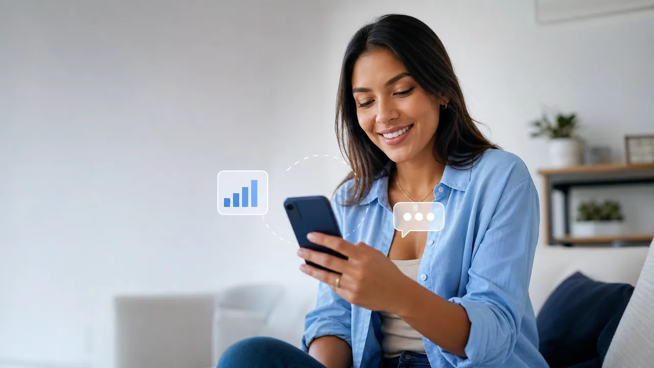Pessoa usando o celular para divulgar e vender um infoproduto pelo Instagram