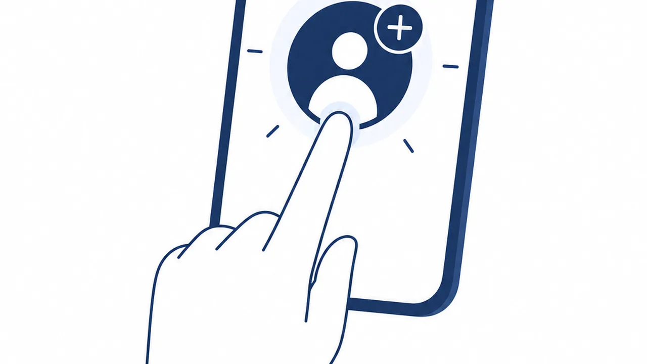 Pessoa tocando na tela do celular para criar um novo destaque no Instagram