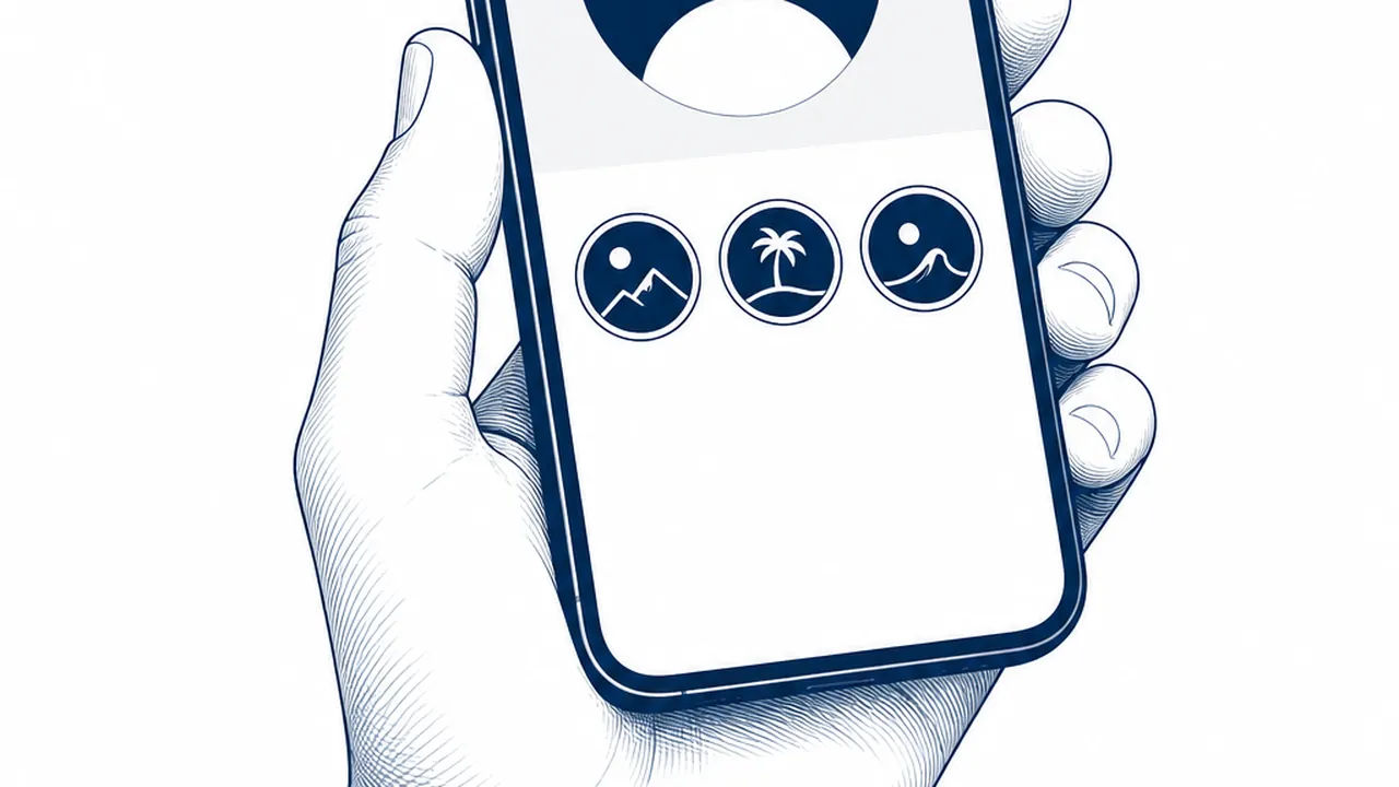 Pessoa segurando celular com destaques do Instagram organizados para atrair clientes