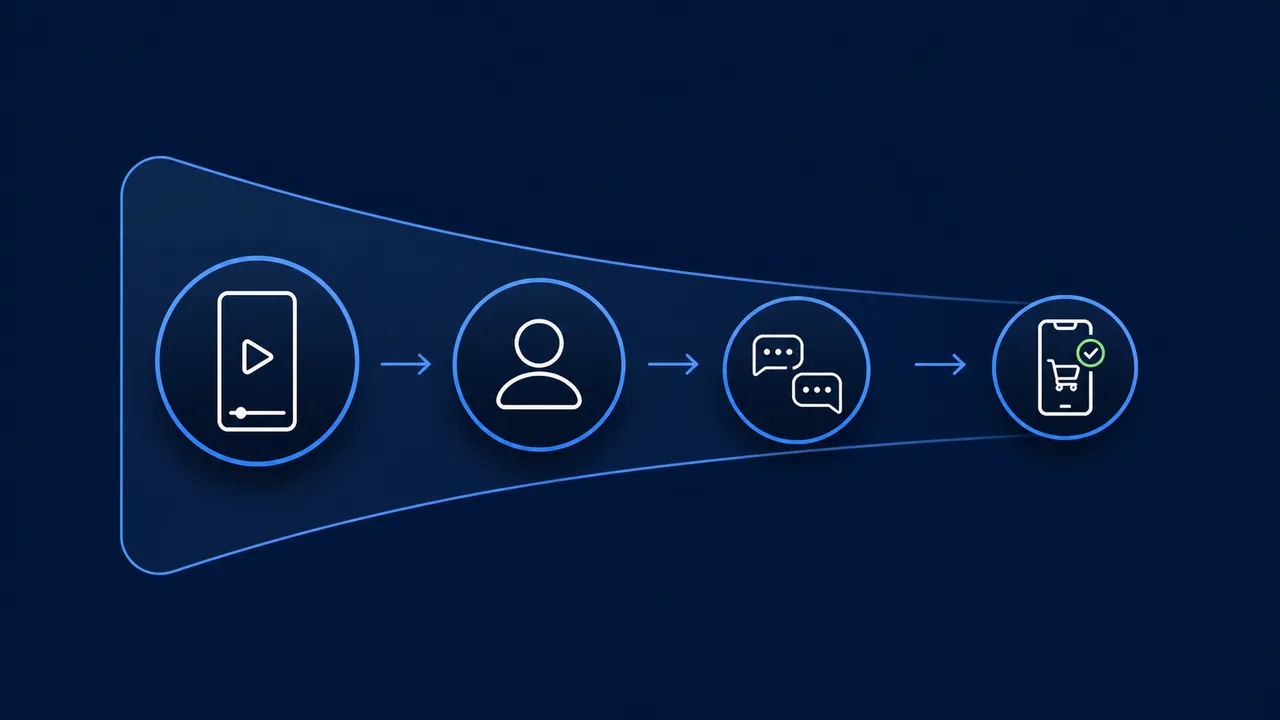 Funil simples de crescimento no Instagram com Reels perfil Direct e venda