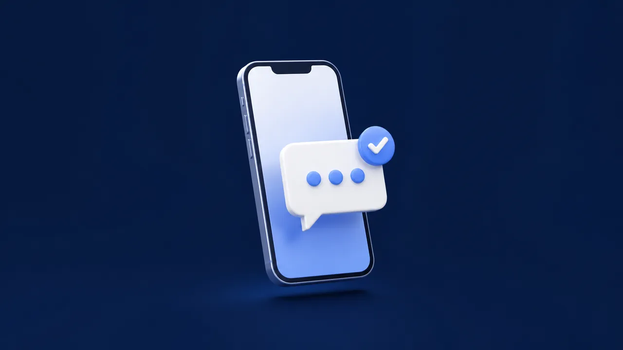 Ícone de mensagem confirmada representando atendimento seguro entre Instagram e WhatsApp