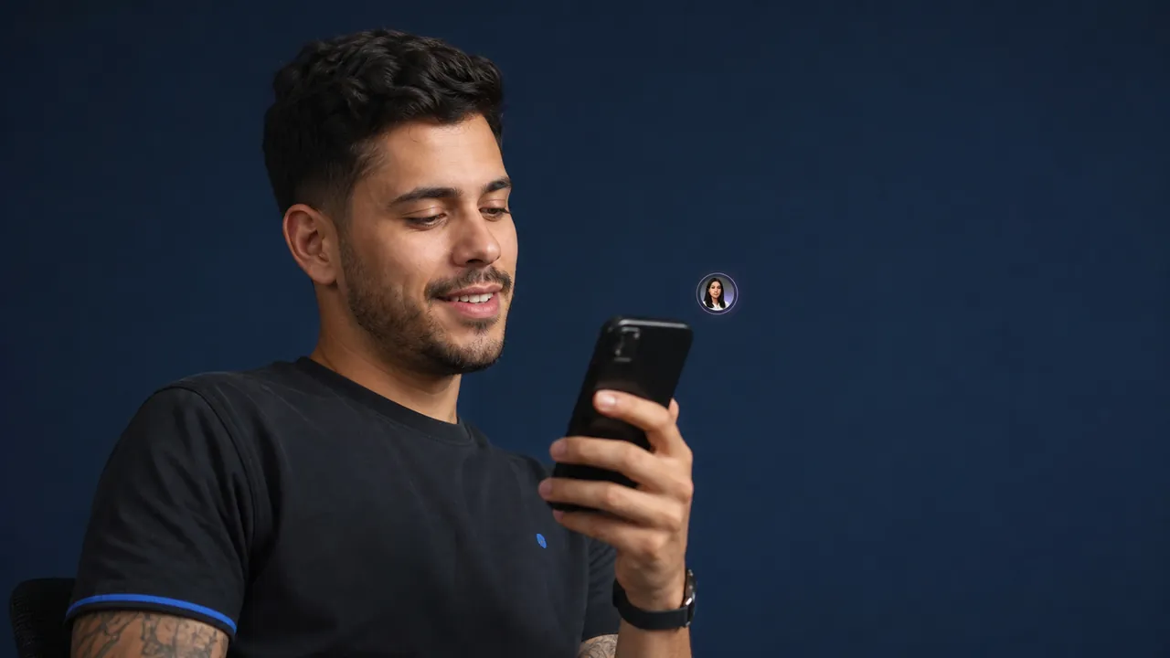 Pessoa conferindo no celular a lista de visualização de stories do Instagram