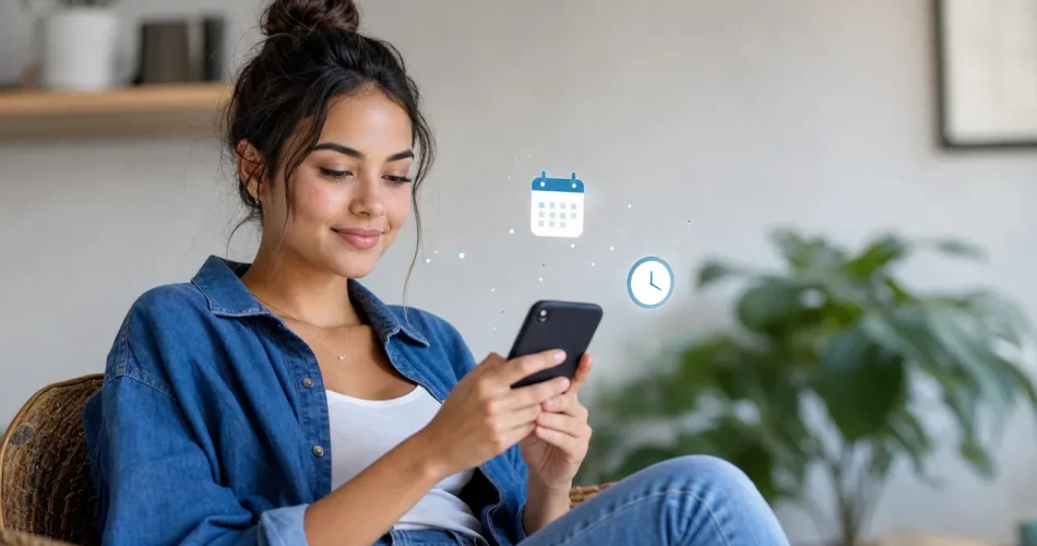 Pessoa agendando um story do Instagram pelo smartphone