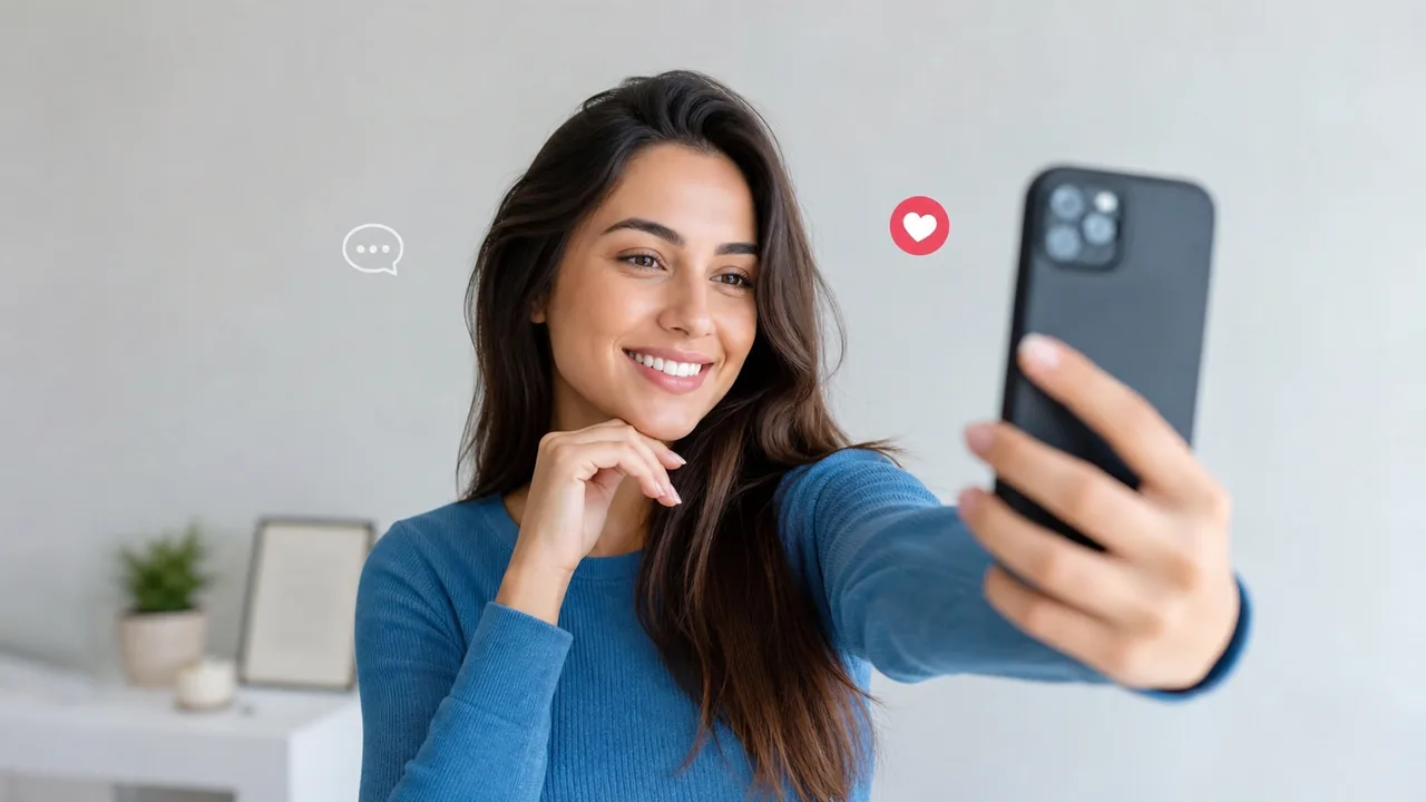 Pessoa gravando conteúdo de afiliado para o Instagram pelo celular