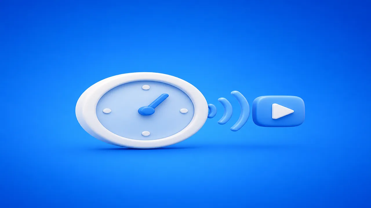 Ícone de relógio com sinal de vídeo representando os primeiros segundos de retenção em um Reels