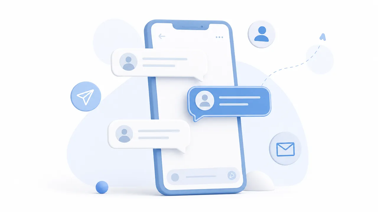 Smartphone com conversas no Direct para prospecção no Instagram