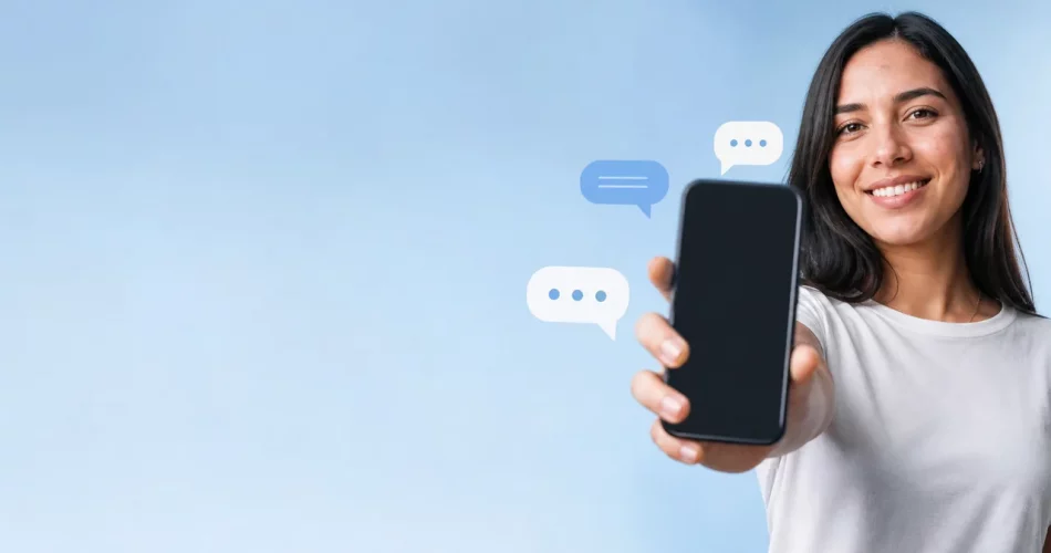 Pessoa usando celular para configurar resposta automática no Instagram Direct