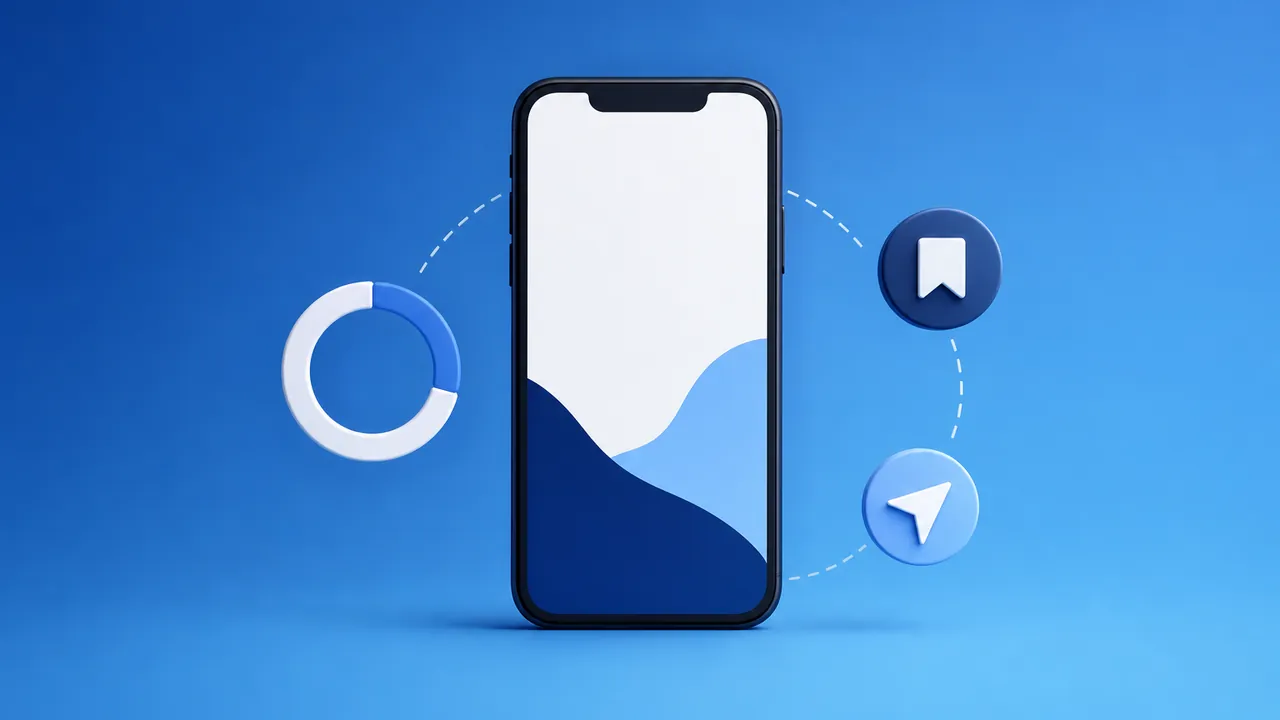 Smartphone com sinais de alcance que ajudam um post a aparecer no Explorar do Instagram