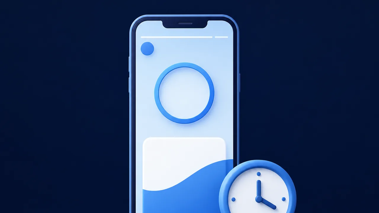 Smartphone exibindo um story do Instagram programado para publicação automática