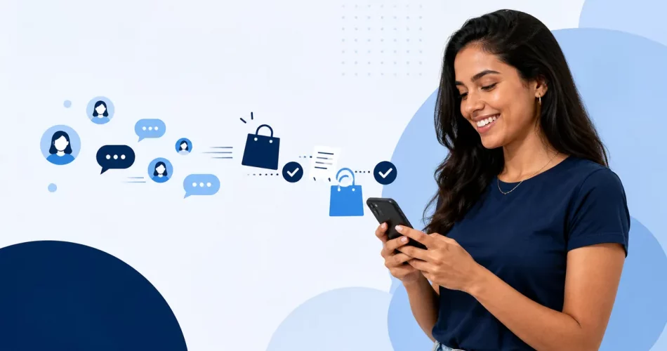 criadora usando smartphone para transformar seguidores em clientes no Instagram