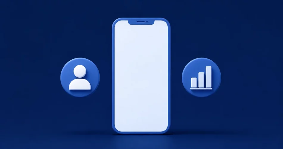 Comparação entre perfil pessoal e perfil comercial no Instagram em smartphone