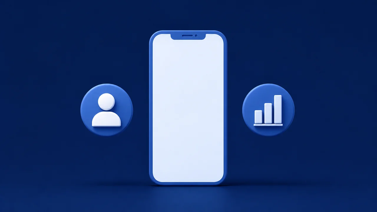 Comparação entre perfil pessoal e perfil comercial no Instagram em smartphone