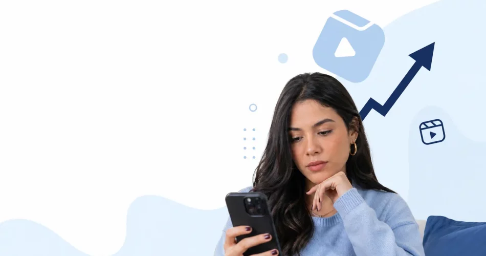 Criadora analisando no celular como desflopar Reels no Instagram com crescimento seguro