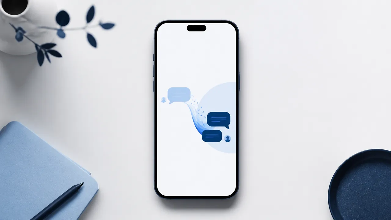 Smartphone mostrando fluxo abstrato de comentário para Direct no Instagram