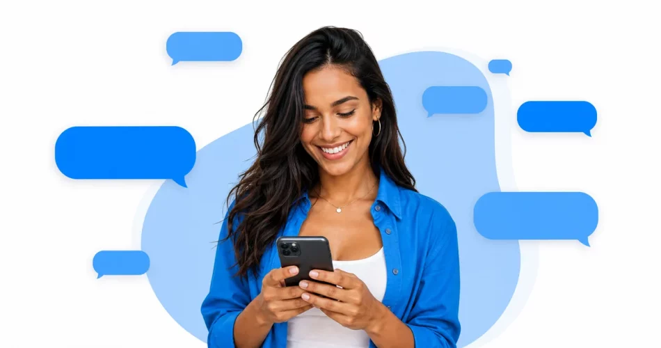 Empreendedora usando lista de transmissão no WhatsApp para vender com organização