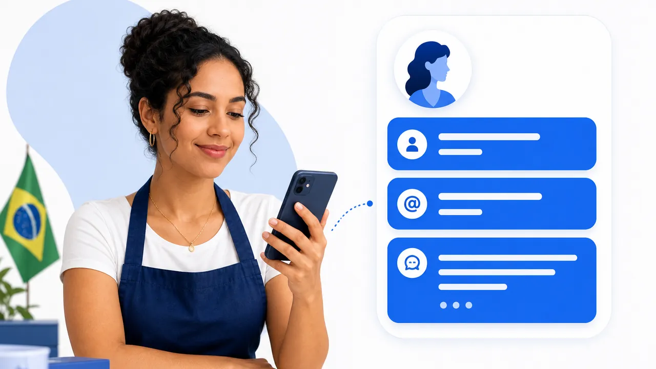 Empreendedora ajustando nome de usuário e bio do Instagram pelo celular