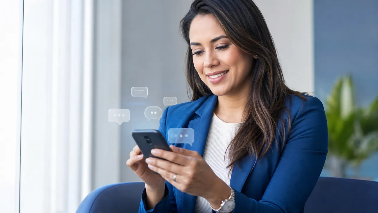 Empreendedora organizando respostas a comentários e conversas no Direct