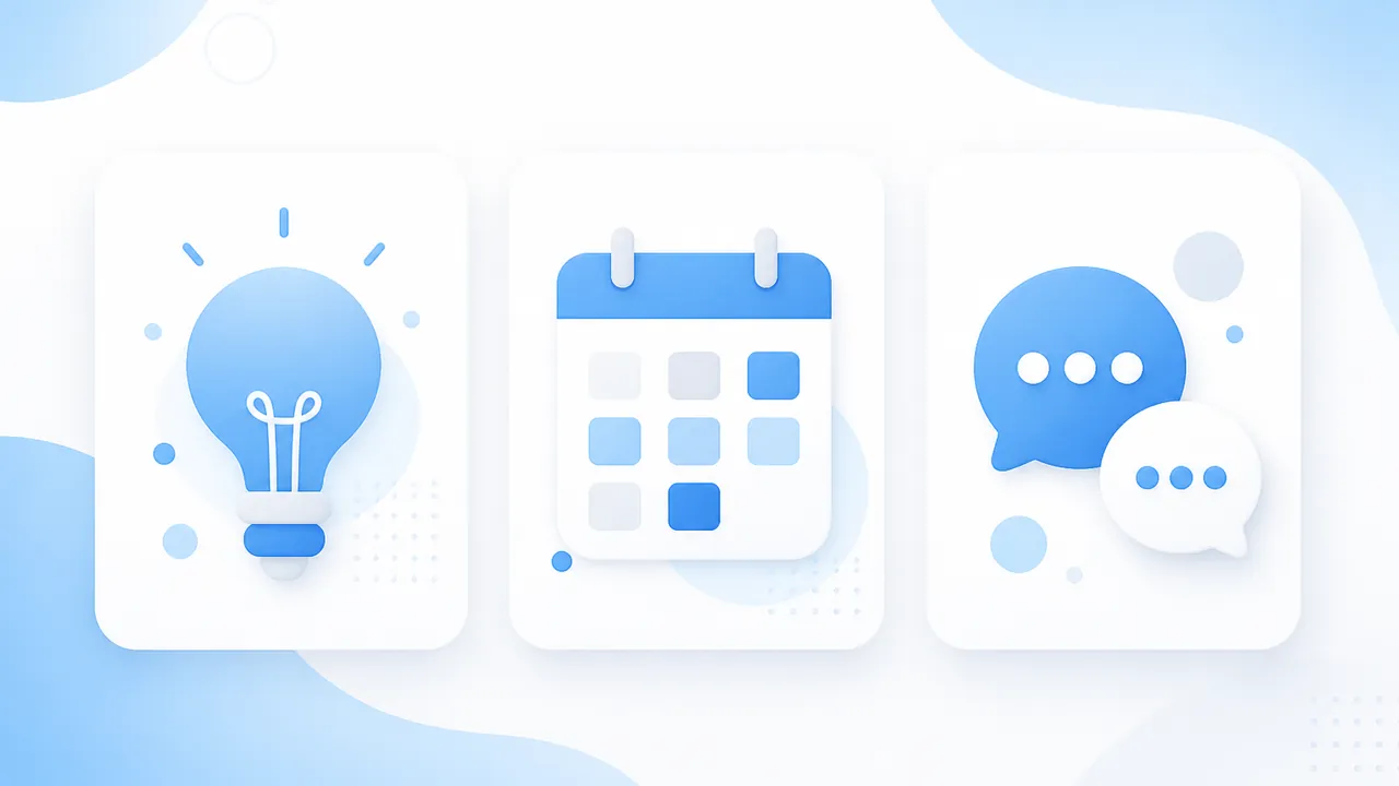 Fluxo simples de ideia, agendamento e resposta para Stories de Instagram