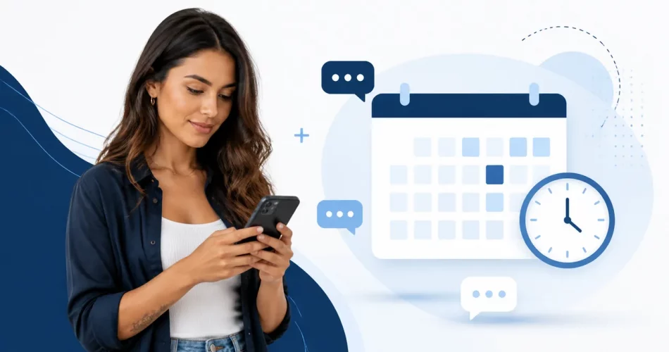 criadora usando smartphone para escolher o melhor horário para postar Reels